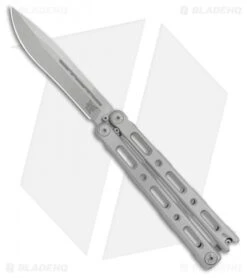 Benchmade -Benchmade Benchmade 85 Bali Song Butterfly Knife Integral Titanium 4.4in Stonewash 85 BHQ 113577 LS